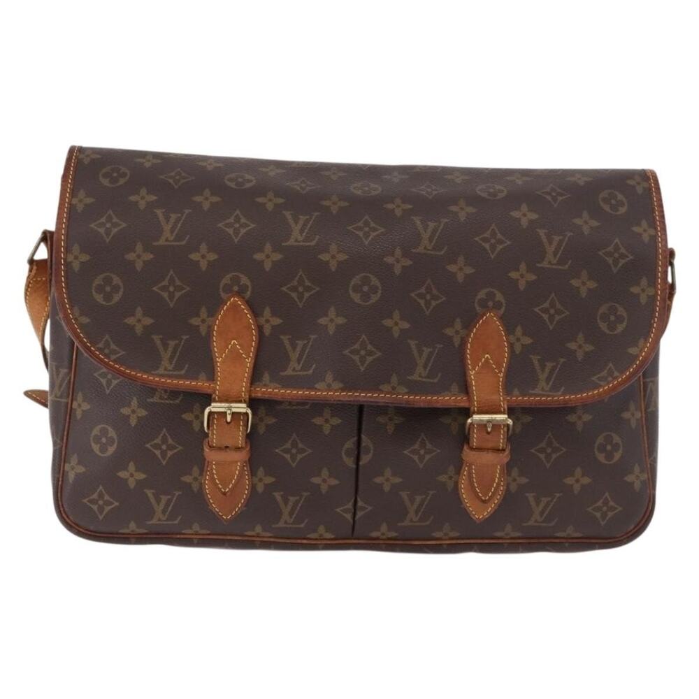 Louis Vuitton Monogram Gibeciere GM Shoulder Bag Brown
